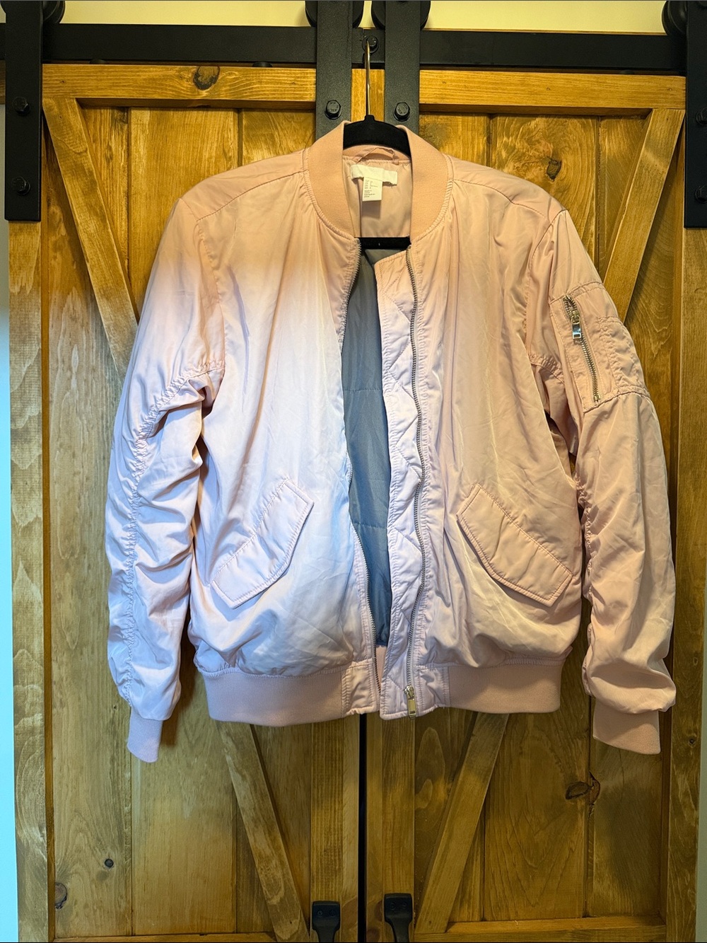 H&M Pale Pink Bomber Jacket